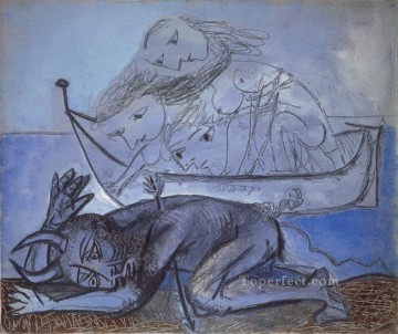 Abstracto famoso Painting - Barque de nalades et faune blesse 1937 Cubistas